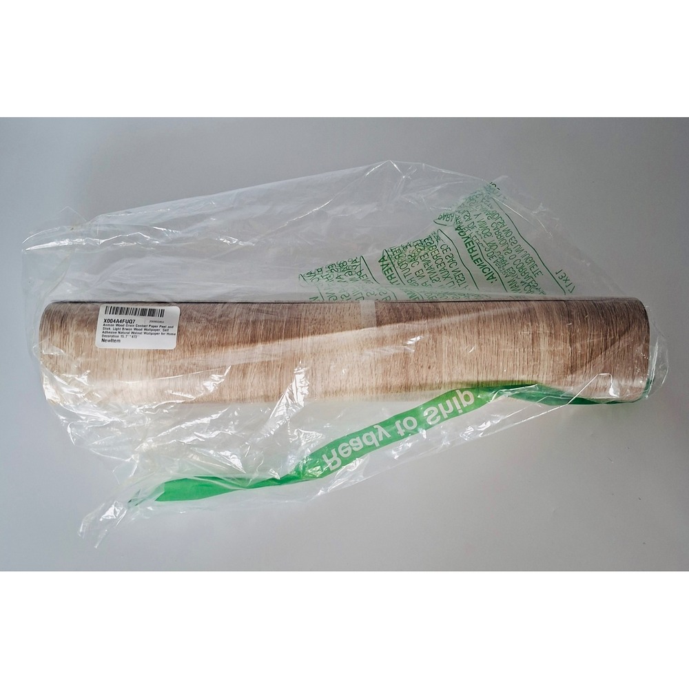 Anmon Wood Grain Contact Paper 15.7x472 Light Brown Walnut Peel Stick Sealed